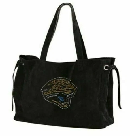 NEW! JACKSONVILLE JAGUARS SUEDE & CRYSTALS TOTE BAG PURSE LICENSED Cover