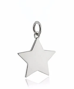 Engravable Star Charm - 925 Sterling Silver - Achievement Sports Award NEW - Picture 1 of 1