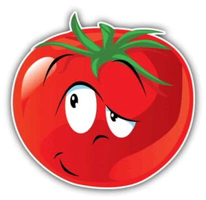 Lustige Cartoon Tomatenlächeln schlauer Ausdruck Auto Stoßstange Aufkleber Aufkleber - Bild 1 von 1
