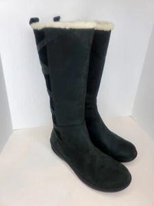 Teva Womens Figueroa Black Leather Waterproof Faux Fur Lined Knee Boots 10 - Picture 1 of 11