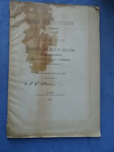 GIURISPRUDENZA-MEMORIA GIUDIZIO DIRITTO USO PUBBLICO VILLA BORGHESE-ROMA 1887 - Imagen 1 de 3