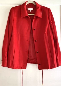NEW Escada Piacenza Wool Rabbit Angora Red Zip Jacket Blazer Coat Size 38 S M - Picture 1 of 10
