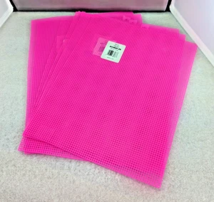 Lot of 6 Plastic Canvas Mesh Sheets Pink by Darice Mesh Size 10.5 X 13.5 - Picture 1 of 5