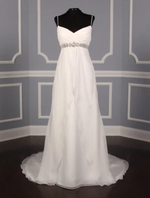 Casablanca Bridal 1935 Beaded Aline Wedding Dress Chiffon Gown Beading Straps - Image 1 of 4