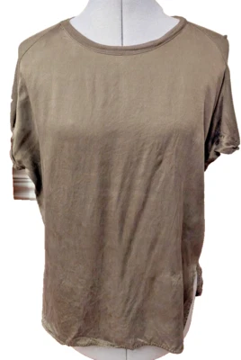 Vince Luxury Silk and Cashmere Tee army Green Sz S Casual Soft Relaxed - Image 1 of 4
