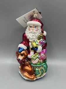 Christopher Radko Friendship Is Golden Dog Glas Ornament Santa Weihnachten - Bild 1 von 6
