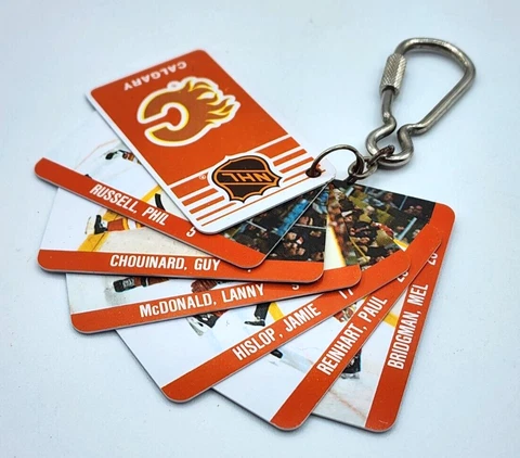 Calgary Flames NHL NHLPA Hockey Collection Vintage Rare Team Key Chain 1983 NOS Cover