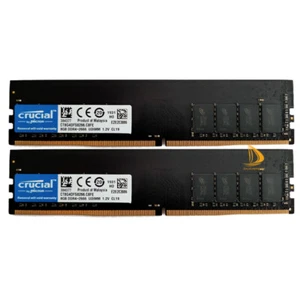 Crucial 2x 8GB 1RX8 PC4-2666V DDR4 21300Mhz 288Pin UDIMM Desktop Memory RAM^& - Picture 1 of 7