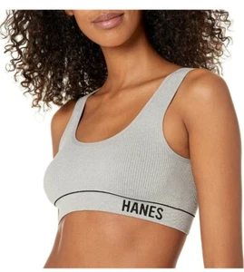 New Hanes Originals Women's ComfortFlex Seamless Rib Scoop Crop Bralette XSmall. - Picture 1 of 10
