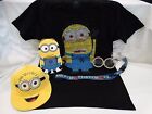UNIVERSAL STUDIOS DESPICABLE ME T-SHIRT, PICTURE FRAME, HAT, GLASSES,  & LANYARD