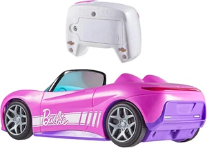 Barbie Hot Wheels Remote-Control Pink Convertible Toy Car Hold 2 Fashion Dolls - Picture 1 of 5