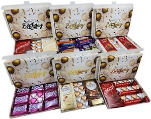 Happy Birthday Gift Box Hamper Biscoff Lindt Ferrero Rocher Milk Chocolate Heart