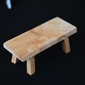 Cliff Cypress Wood Ornaments Rustic Stool Child Mini Wooden Decor - Picture 1 of 12