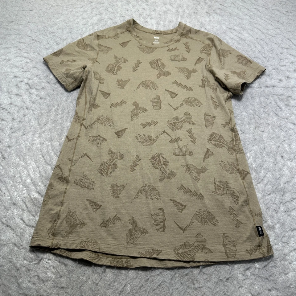 Camiseta REI Merino 185 Base Lyer Marrón Manga Corta Cuello Redondo Mujer Talla Pequeña Foto 1 de 4