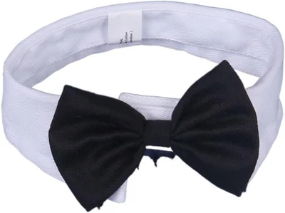 Cat Tuxedo Black Bow Tie Dog Collar,Adjustable Suit Necktie Bows Pet Birthday Pa