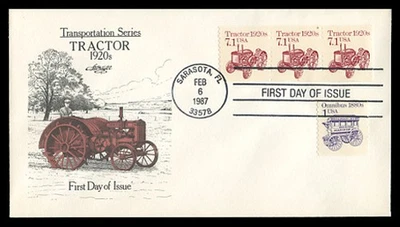 2127 7.1c TRACTOR, PLATE #1, STRIP OF 3 - ARTMASTER - Image 1 of 2