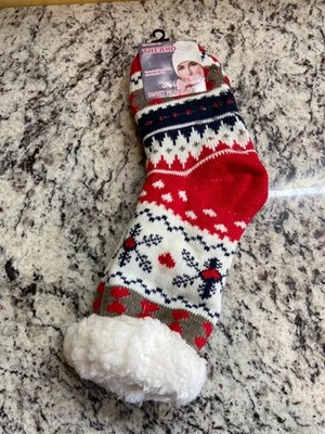 Thermo шерпа с подкладкой Тапочки носок размер 38-42 красный нордический флис нескользящий зимний уютный - Изображение 1 из 4