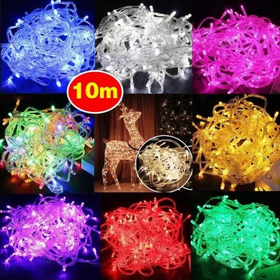 10M-100m  String Light Lamp LED Christmas Fairy Outdoor Wedding Party Waterproof - Image 1 of 4