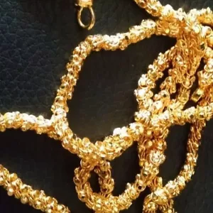 Collana Matrimonio Unisex Catena Lunga Placcata Oro 22k Indiana 30 - Foto 1 di 3