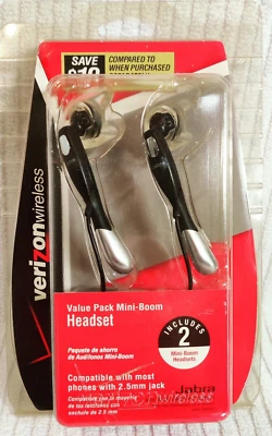 Vintage Verizon Wired Earbuds Jabra Mini-Boom 2.5mm Jack Short Microphone NIB - Image 1 of 4