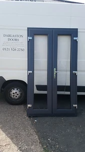 ANTHRACITE GREY ON WHITE UPVC FRENCH DOORS 1300MM X 2100MM OPEN IN OR OUT - Picture 1 of 8