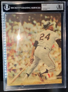 Willie Mays "The Say Hey Kid" VINTAGE Signed Autographed Auto photo BECKETT BAS - Picture 1 of 2