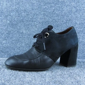 Hispanitas Women Pump Heel Shoes Black Leather Size 39 Medium - Picture 1 of 9