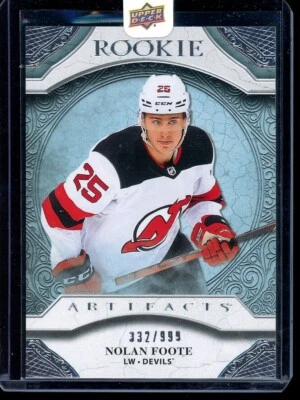 2020-21 UD Artifacts #RED216 Nolan Foote RC 332/999 - New Jersey Devils - Image 1 of 2