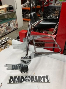 Harley pre-09 roadking flhr detachable sissybar passenger back rest w/ rack - Picture 1 of 4