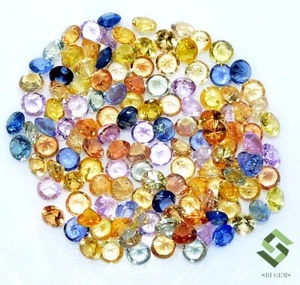 2 mm Natural Multi Sapphire Round Cut Lot 25 Pcs 1.11 CTS Calibrated Loose Gems - Picture 1 of 6