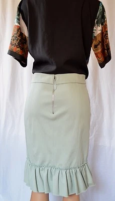 NINA RICCI Light Blue Back Ruffled Skirt Size 42 - Image 1 of 4