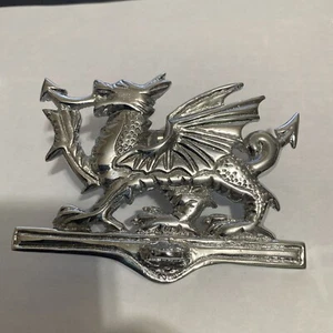 Bright Chrome Welsh Dragon Door Knocker - Supplied With Fixings - Picture 1 of 7