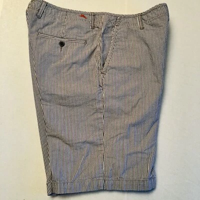 Tommy Bahama Paradise Nation Shorts Men Size 34/10 Striped Seersucker Flat Front - Image 1 of 4