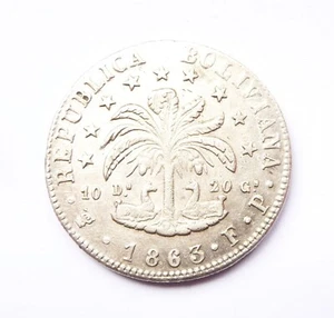 BOLIVIE 8 soles 1863 FP - Foto 1 di 2