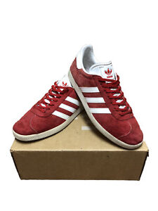 Mens Adidas Gazelle Trainers Size 10 Red Good Condition