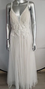 Ever Pretty Womens Sequin Evening Wedding Ladies Dress Size M UK 10 Ivory Lined - Picture 1 of 10