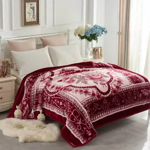2 Ply Korean Mink Blanket Thick Heavy Blanket Pretty Raschel Blankets Full/Queen - Picture 1 of 12
