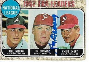 JIM BUNNING SIGNED 1968 TOPPS #7 - PHILADELPHIA PHILLIES - Picture 1 of 1