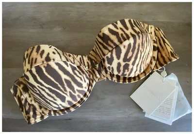 Top de Bikini Zimmermann Nuevo con Etiquetas $180 Esculpido Balconette en Leopardo EXCELENTE Solo Talla 8 A/B Foto 1 de 4