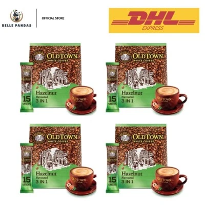 4 X Old Town 3 en 1 Instantáneo Avellana Blanco Café 15 Palitos x 38g + DHL EXPRESS Foto 1 de 4
