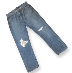 Jeans Lucky Brand Sienna Slim Boyfriend 8/29 Azul Envejecido Bordado Flores - Imagen 1 de 8