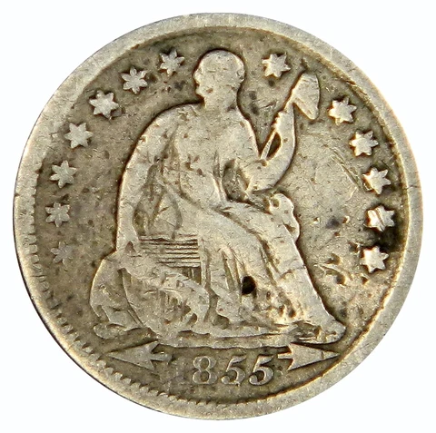 1855 SEATED LIBERTY HALF DIME ~ VG VERY GOOD+ ~ PRICED RIGHT! INV#1 Cover