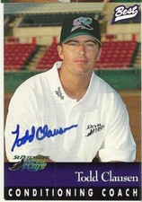 1997 St Petersburg Devil Rays TODD CALUSEN Signed Card autograph PEPSI DODGERS