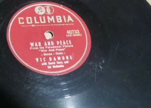 78RPM Columbia 40733 Vic Damone - War and Peace / Speak My Love, well-kept EX- - Imagen 1 de 9