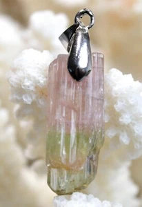Bi-Color Tourmaline 14.31 Carats - Natural Crystal Pendant - Pakistan - Picture 1 of 2