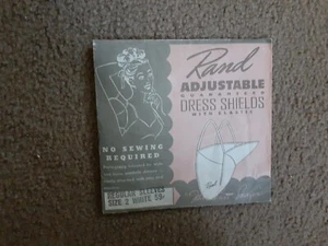 Vintage Rand Dress Shields taglia 2 nella confezione originale Rand Rubber Co. USA - Foto 1 di 3