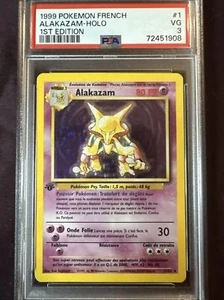 1999 Pokemon FRENCH ALAKAZAM Holo 1st Edition PSA Graded - Picture 1 of 2
