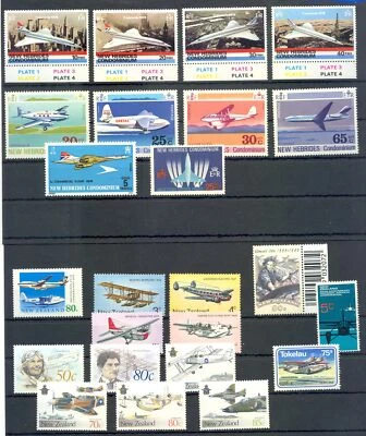 ENGLISH COLONIES -AVIATION-PLANES -24 STAMPS + 2 blocks ** MNH VF - Image 1 of 2