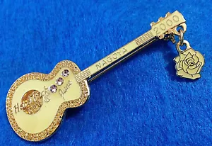 NAGOYA *ALEXANDRITE BIRTHSTONE* ROSE FLOWER DANGLE CREAM GUITAR Hard Rock Cafe - Picture 1 of 1