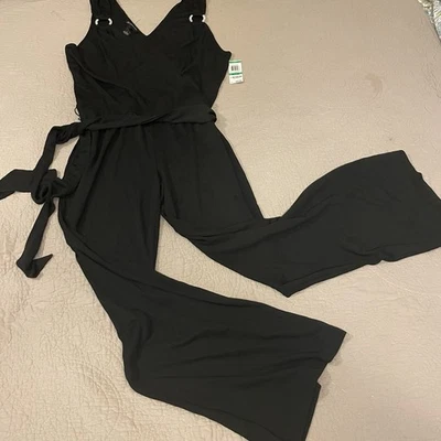 Mono para mujer I.N.C International Concepts talla pequeña grande negro nuevo con cinturón Foto 1 de 4